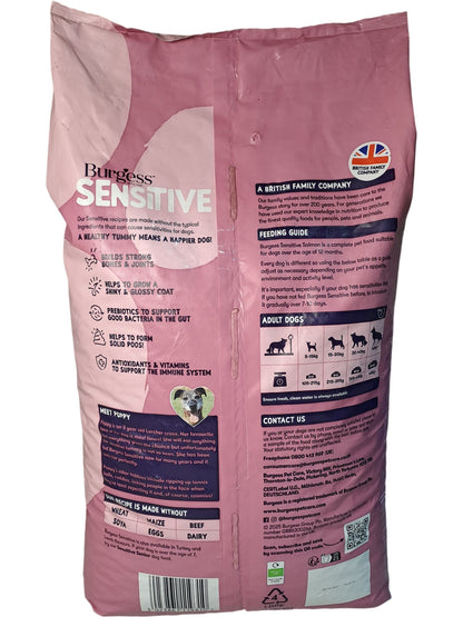 Burgess | Sensitive Adult Complete Dog Food | Salmon | 12.5KG
