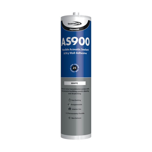 Bond It| AS900 Flexible Acoustic Sealant| White| 830ml