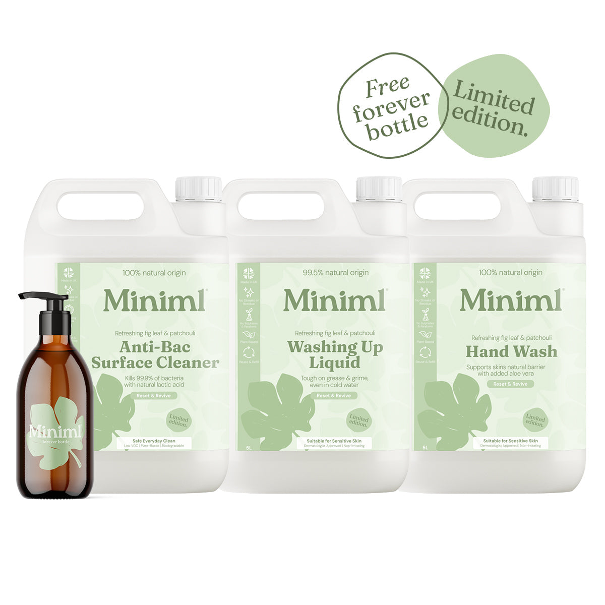 Miniml| Washing up Liquid| Fig Leaf & Patchouli| 5L