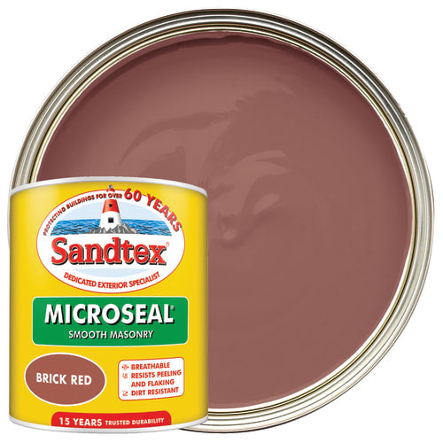 Sandtex| Microseal Smooth Masonry| Brick Red| 1L