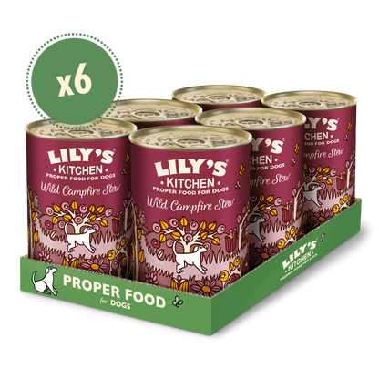 Lilys Kitchen Wild Campfire Stew Wet Dog Food All Breeds All Sizes 6x400g