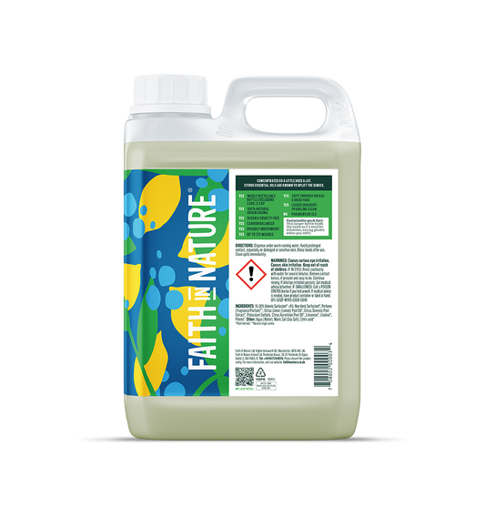 Faith In Nature| Washing up Liquid Refill Bottle| 2.5L