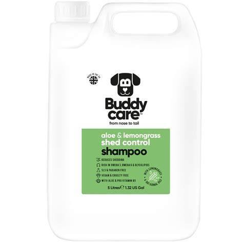Buddy Care| Shed Control Dog Shampoo| Aloe/Lemongrass|5L