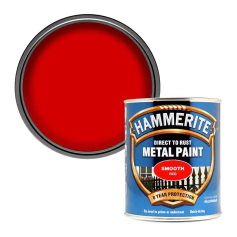 Hammerite| Rust Metal Paint| Smooth Red| 750ml
