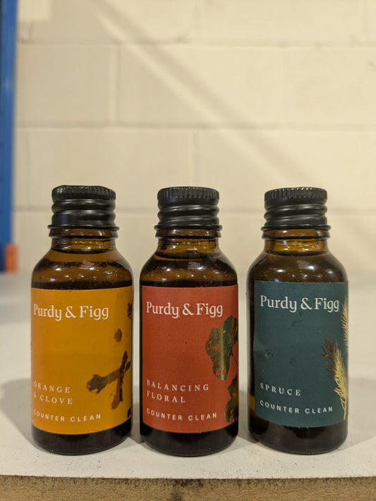 Purdy & Figg|Counter Clean-Orange, Floral & Spruce