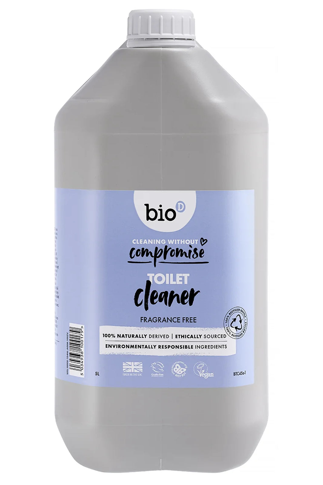 Bio D| Toilet Cleaner| Fragrance Free| 5L