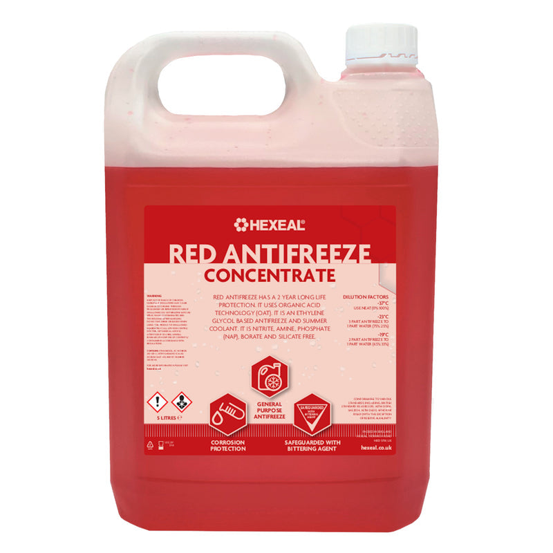 Hexeal| Red Antifreeze/Coolant Concentrate| 5L