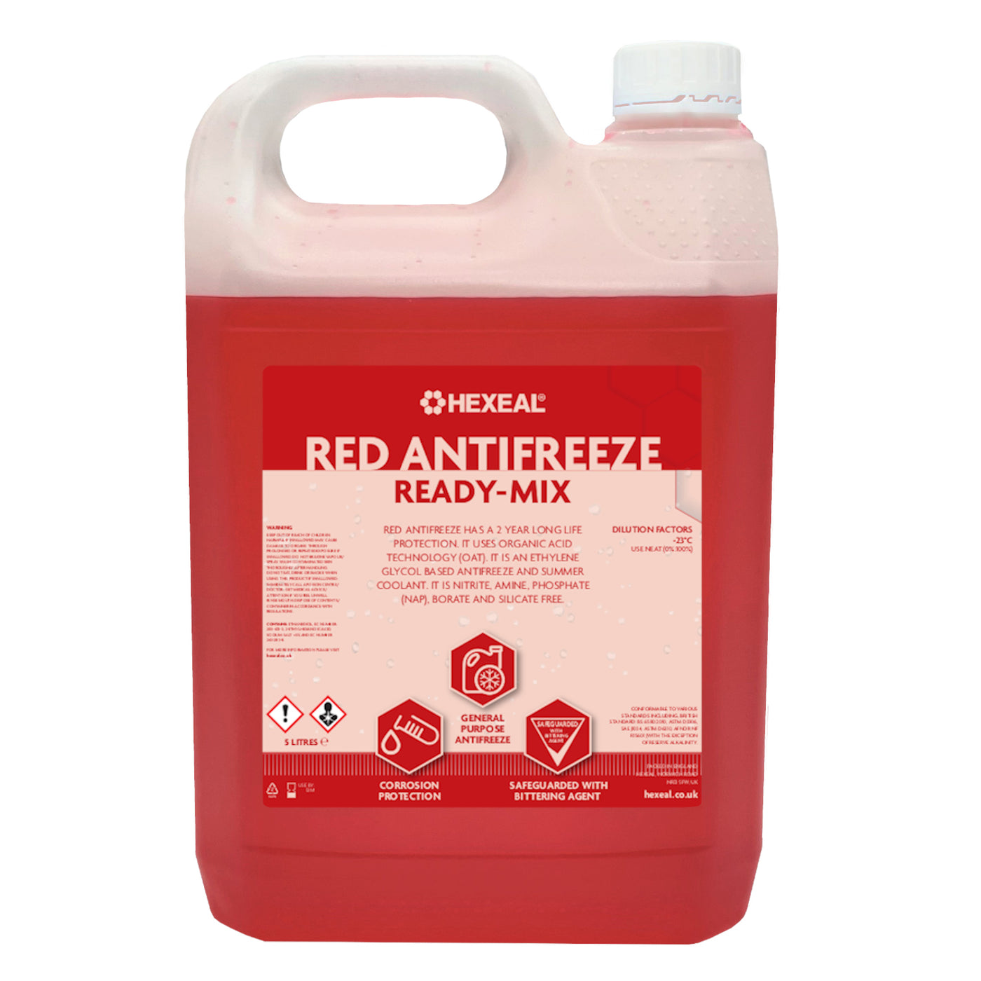 2x 5L Bundle | Hexeal Red Antifreeze | Ready-Mix