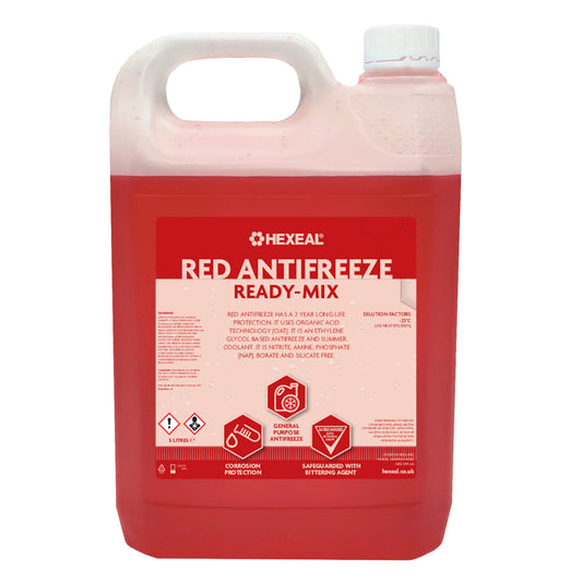 2x 5L Bundle | Hexeal Red Antifreeze | Ready-Mix