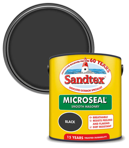 Sandtex| Microseal Smooth Masonry| Black| 2.5L