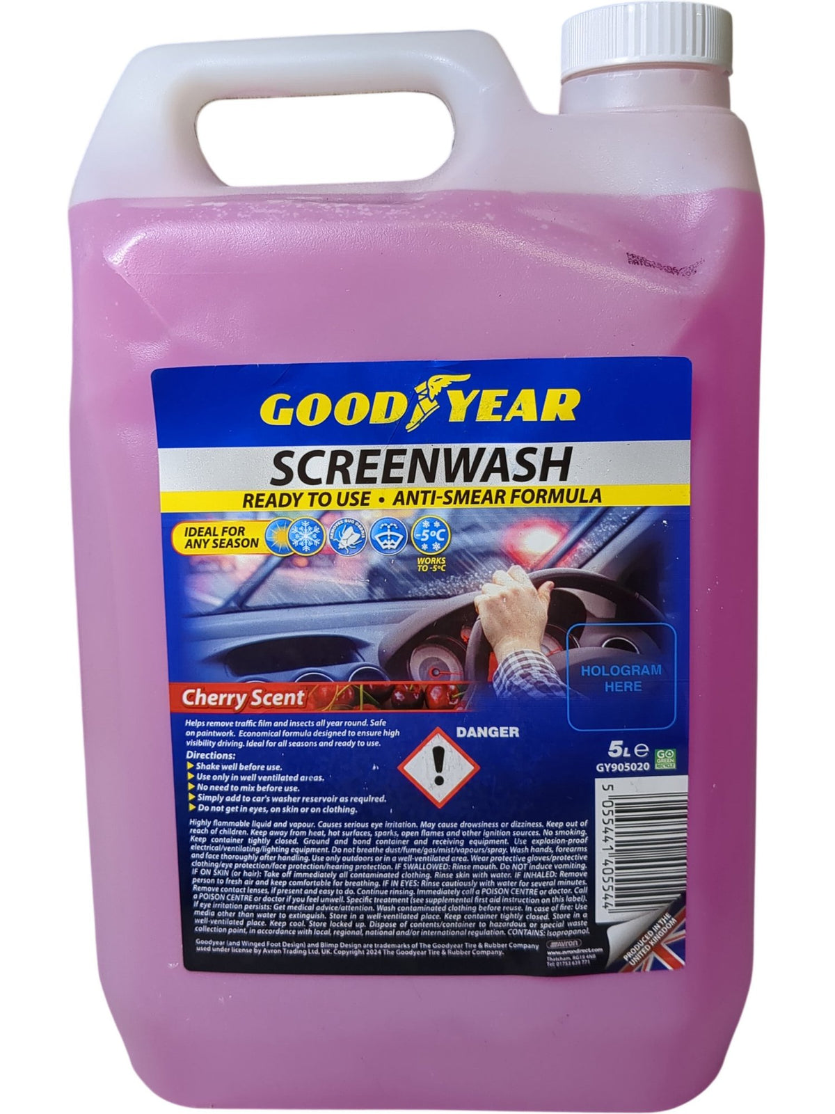 Goodyear | Screenwash | GY905020 | Cherry Scent | 5L