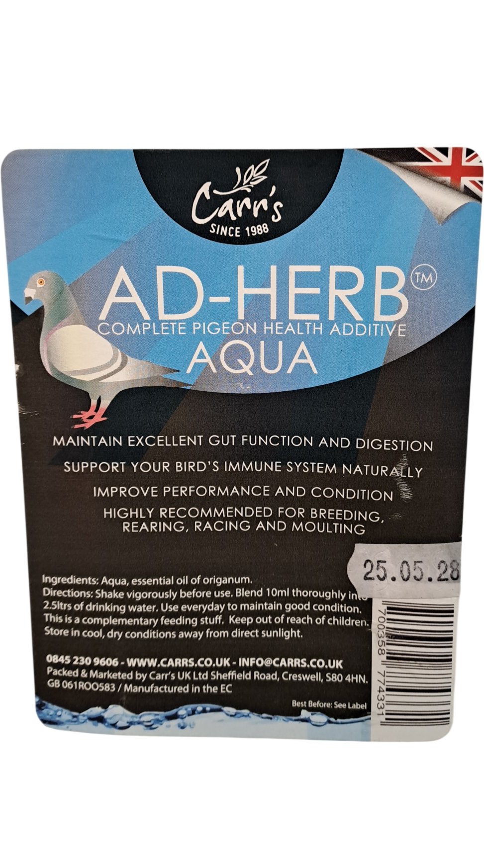 Carr's | AD-Herb Aqua | Complete Pigeon Health Additive