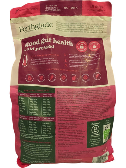 Forthglade | Cold Pressed Natural Dry Dog Food | Salmon with Sweet Potato | 2KG