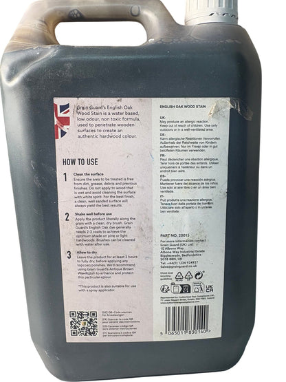 Grain Guard English Oak Wood Stain 5 Litre