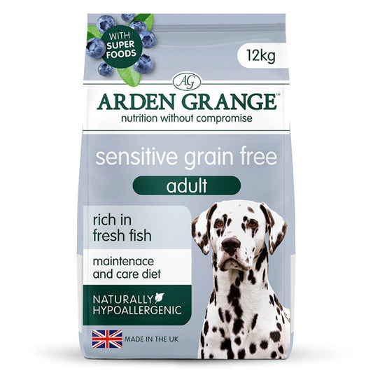 Arden Grange| Adult Sensitive Dog- Ocean Fish+White Potato- Hypoallergenic- 12kg