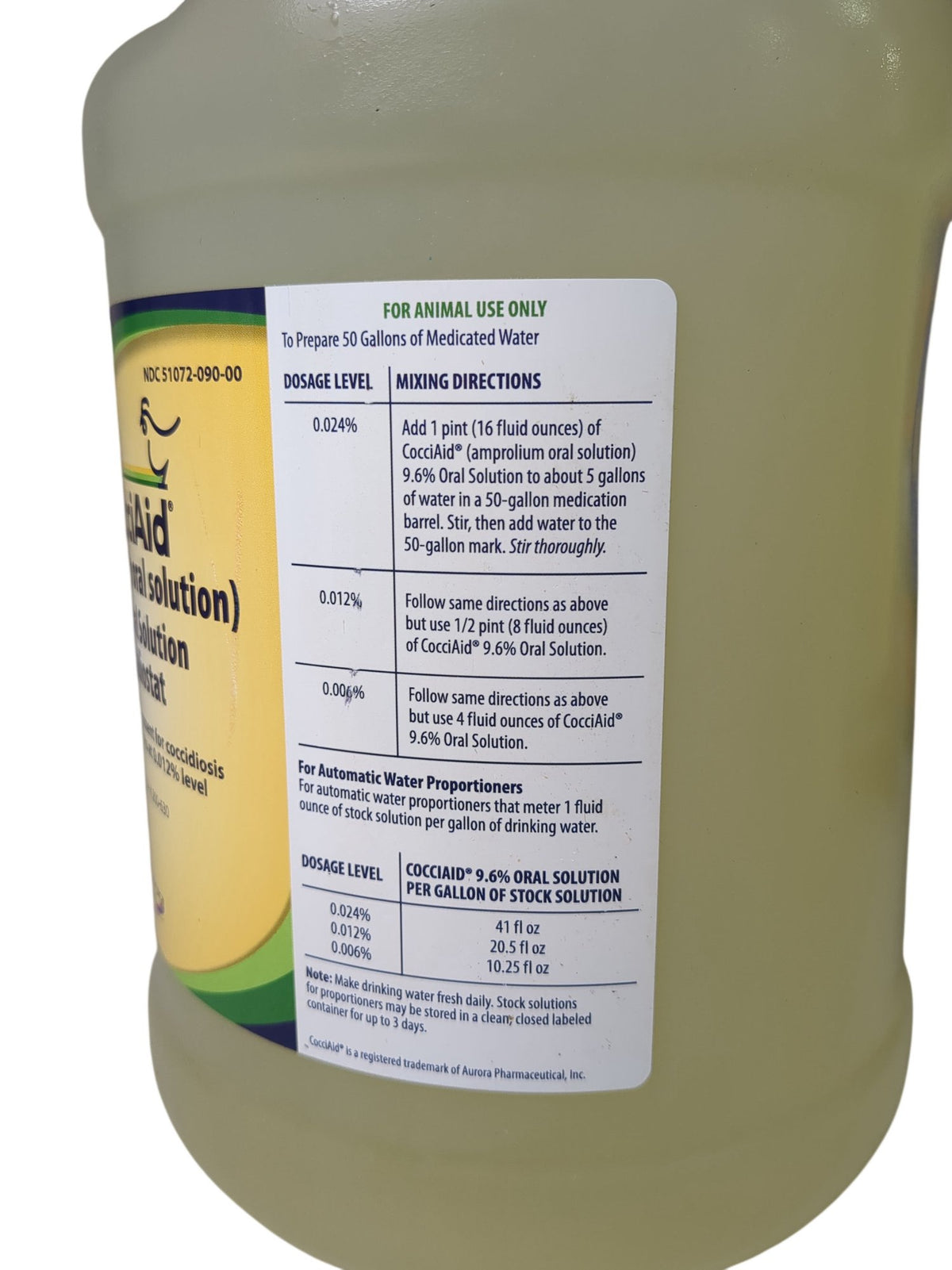 CocciAid | Amprolium Oral Solution | 9.6% | 1 Gallon