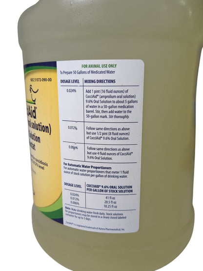 CocciAid | Amprolium Oral Solution | 9.6% | 1 Gallon