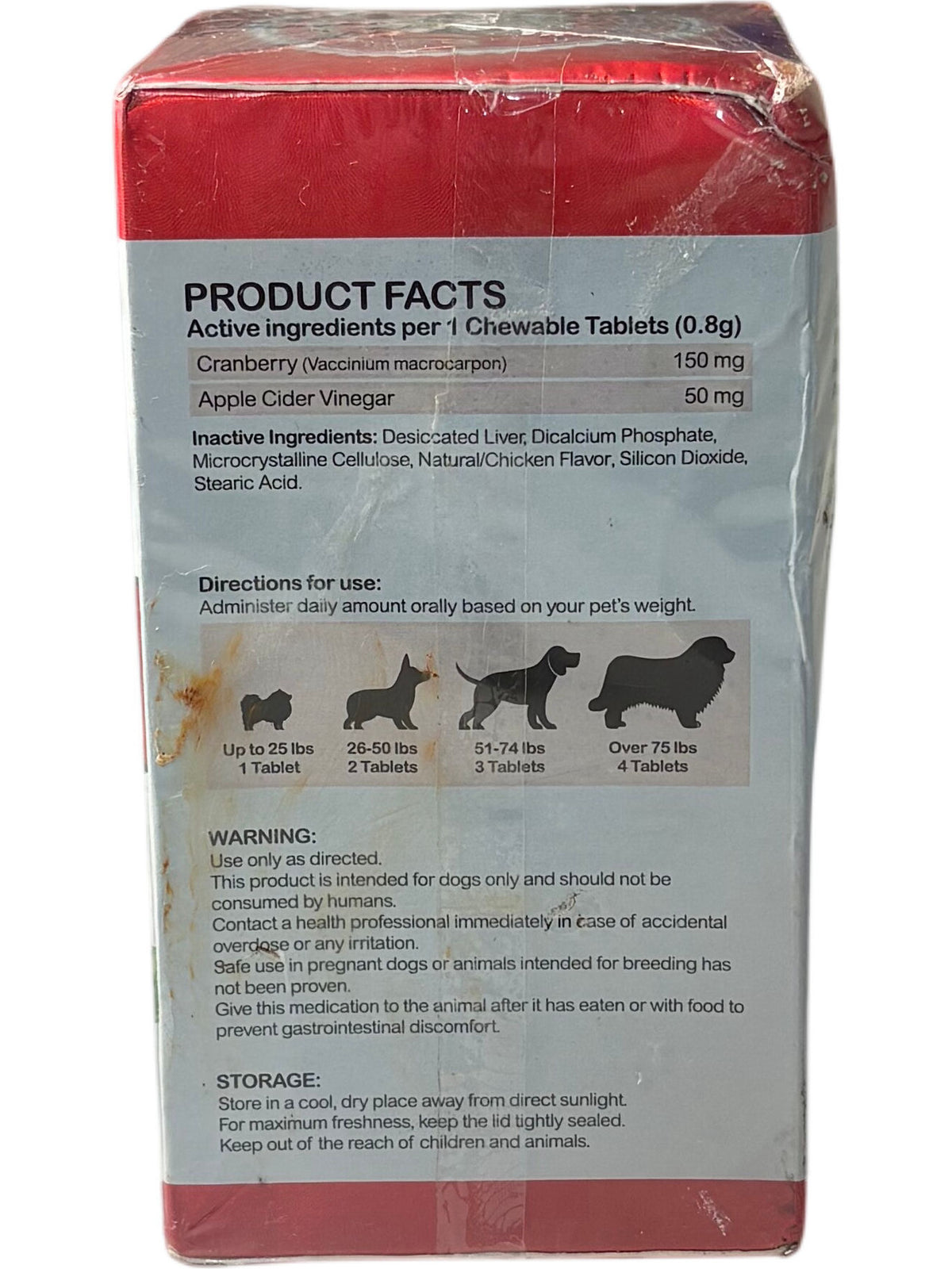 Oimmal Urinary Tract Support Cranberry 180 Chewable Tablets