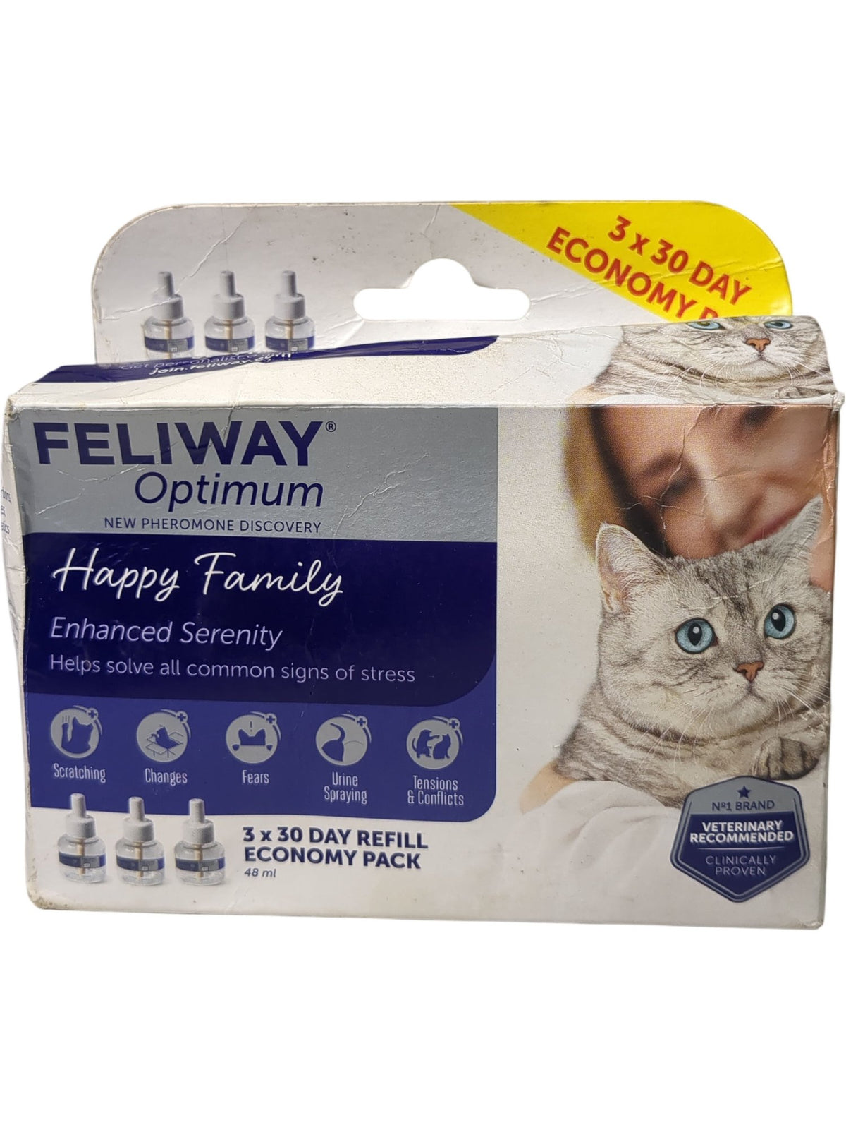 Feliway | Optimum Refill Economy Pack | 3x30 Day Refill | 48ml
