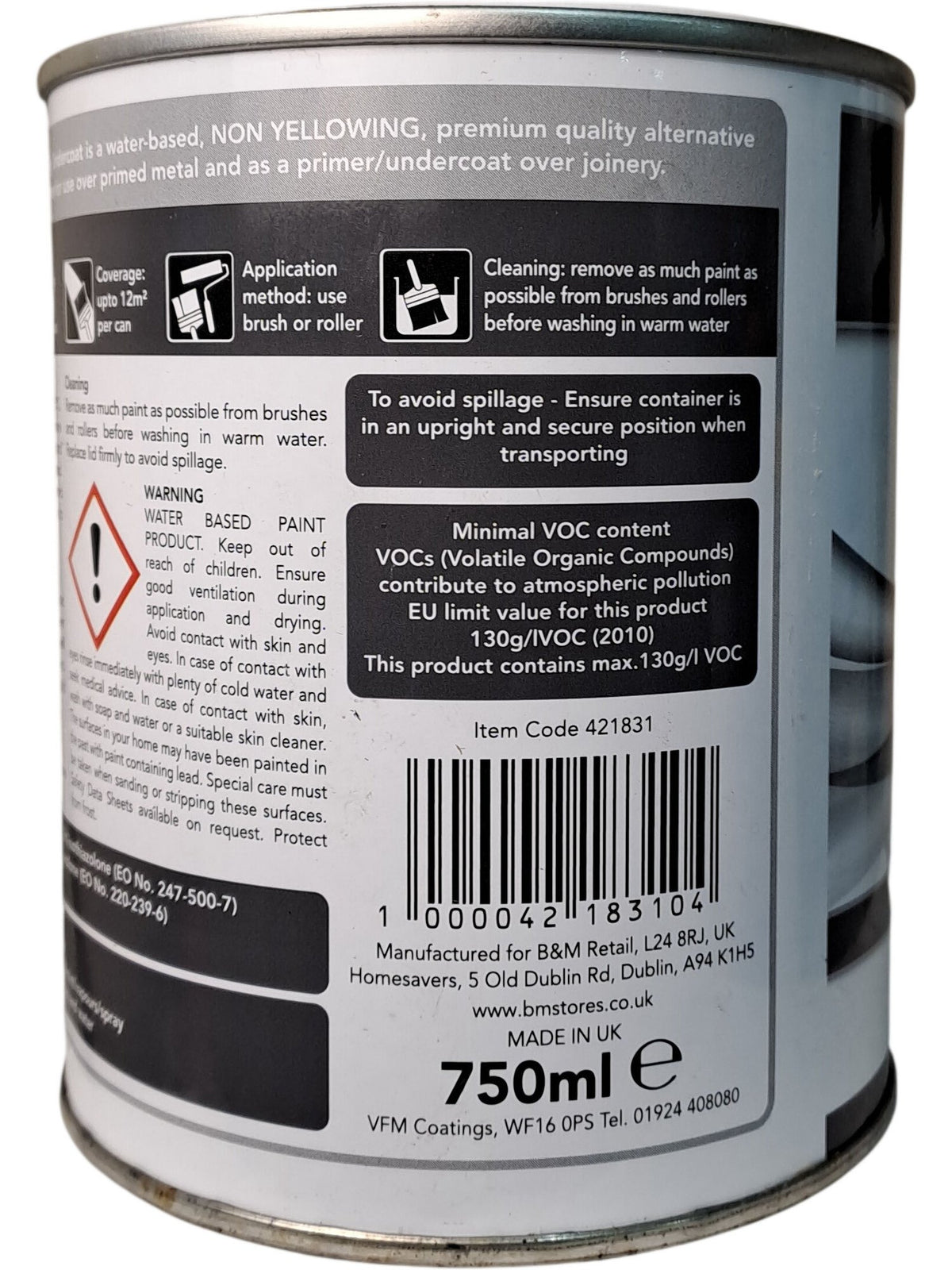 Turner & Gray | Quick Dry Undercoat | Brilliant White | 750ml