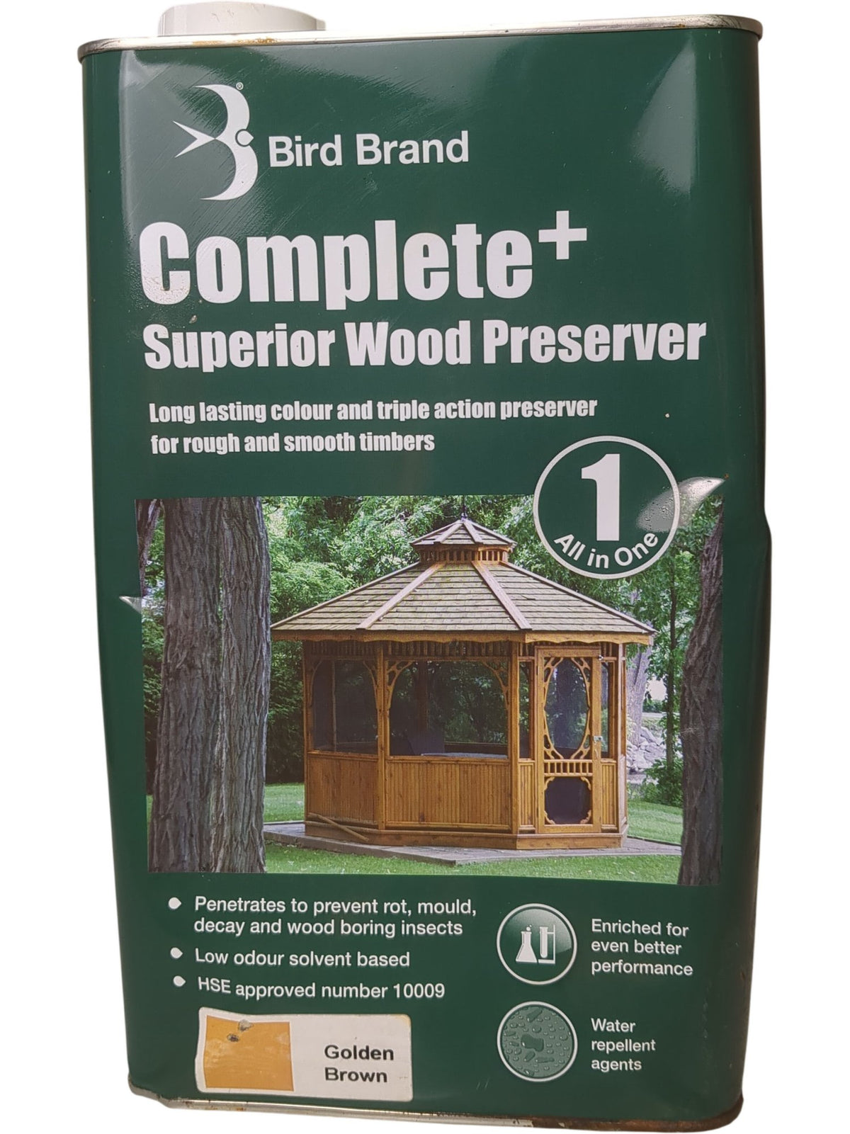 Bird Brand | Complete+ Superior Wood Preserver | Golden Brown | 5L