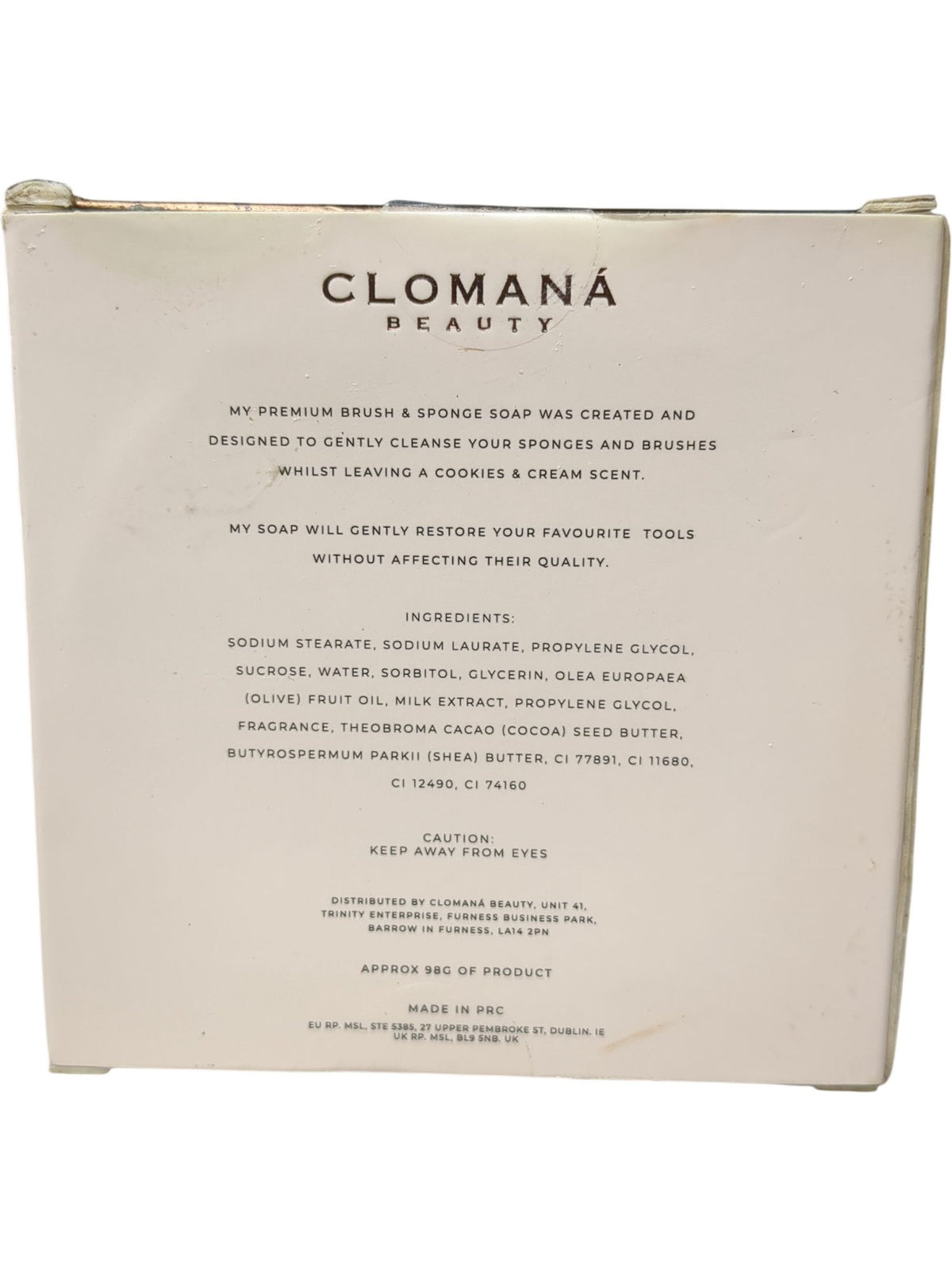 Clomaná Beauty | Brush & Sponge Cleanser | Cookies & Cream | 98g