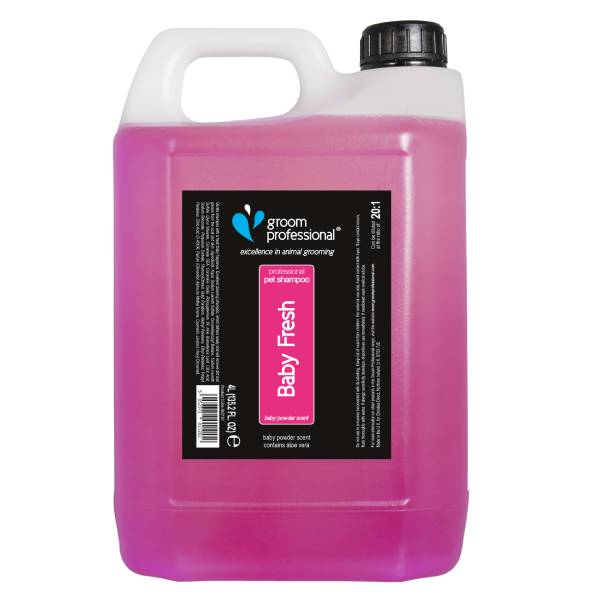 Groom Professional| Pet Shampoo- Baby Fresh- Baby Powder Scent-4L