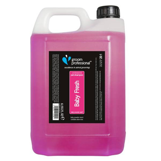 Groom Professional| Pet Shampoo- Baby Fresh- Baby Powder Scent-4L