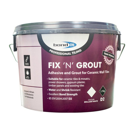 2 x 3.5kg| Bond it|Fix n Grout Tile Adhesive D2-Brilliant White