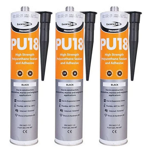 3 x 310ml| Bond It| PU18 High Strength Sealant |Black