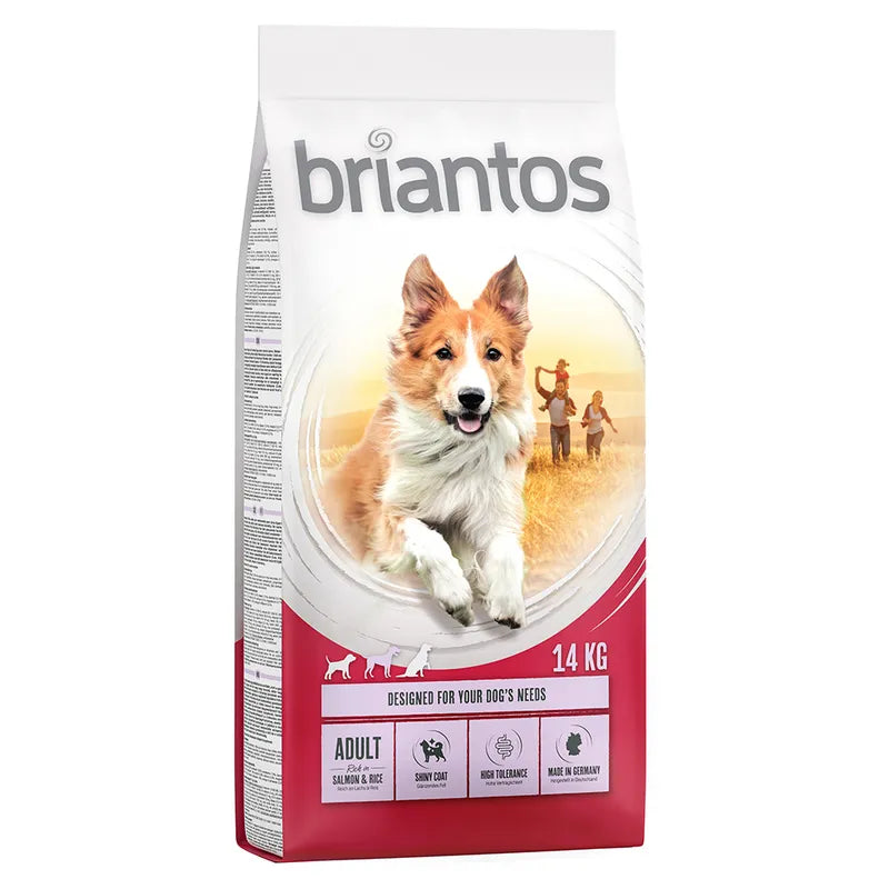 Briantos Dry Dog Food Medium Adult Salmon and Rice Shiny Coat Tolerance 14kg