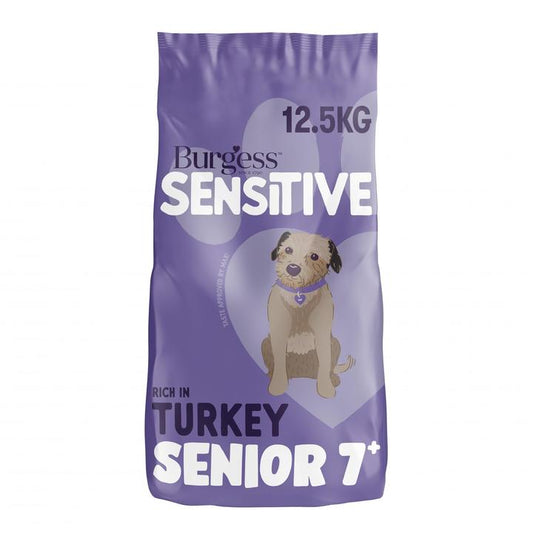 Burgess | Sensitive | Senior 7+ | Turkey | 12.5kg