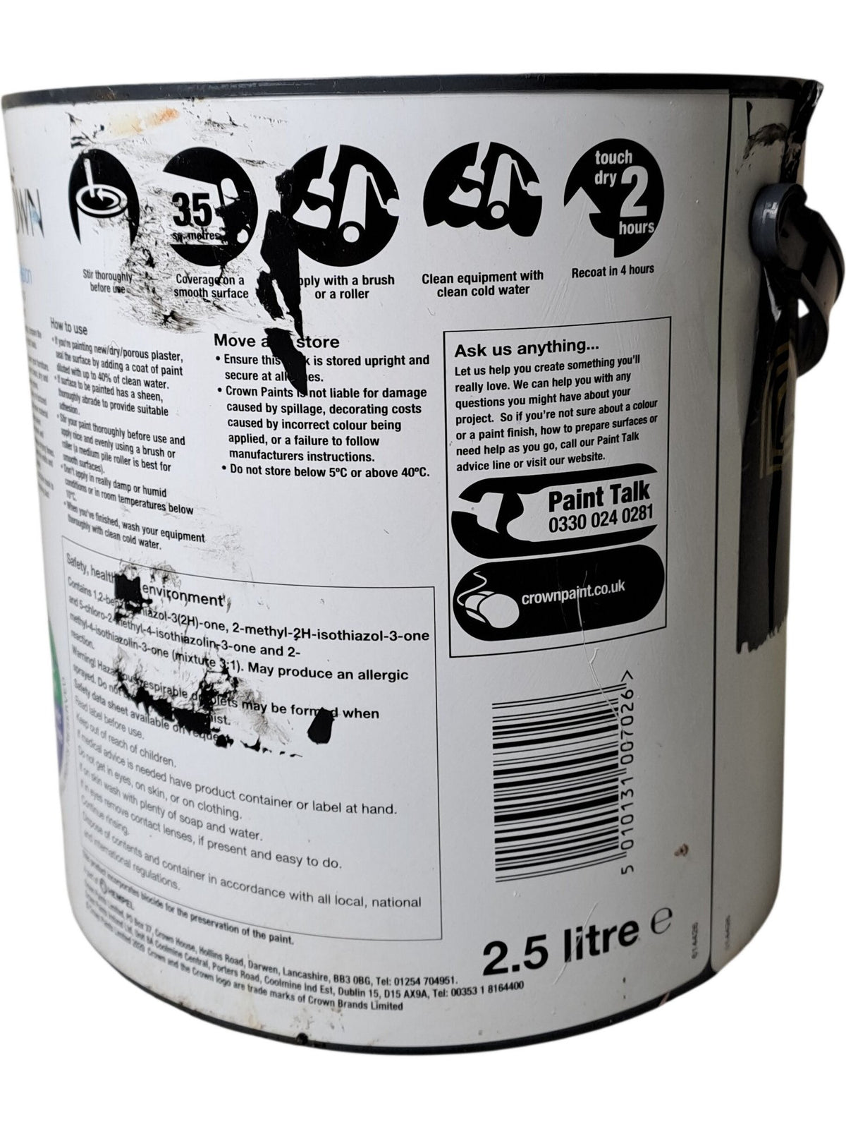 Crown | Pure Brilliant White Matt Emulsion | 2.5L