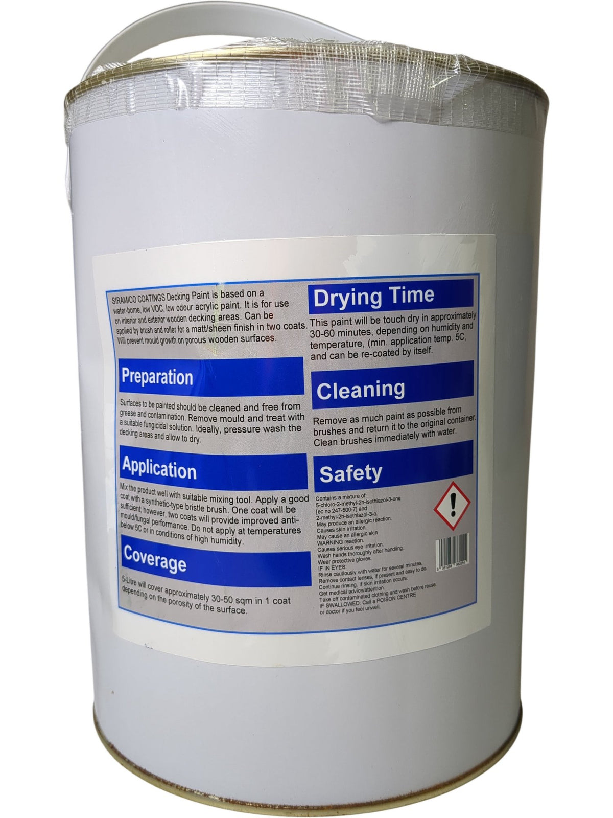 Siramico Coatings | One Coat Decking Paint | Dark Grey | 5L