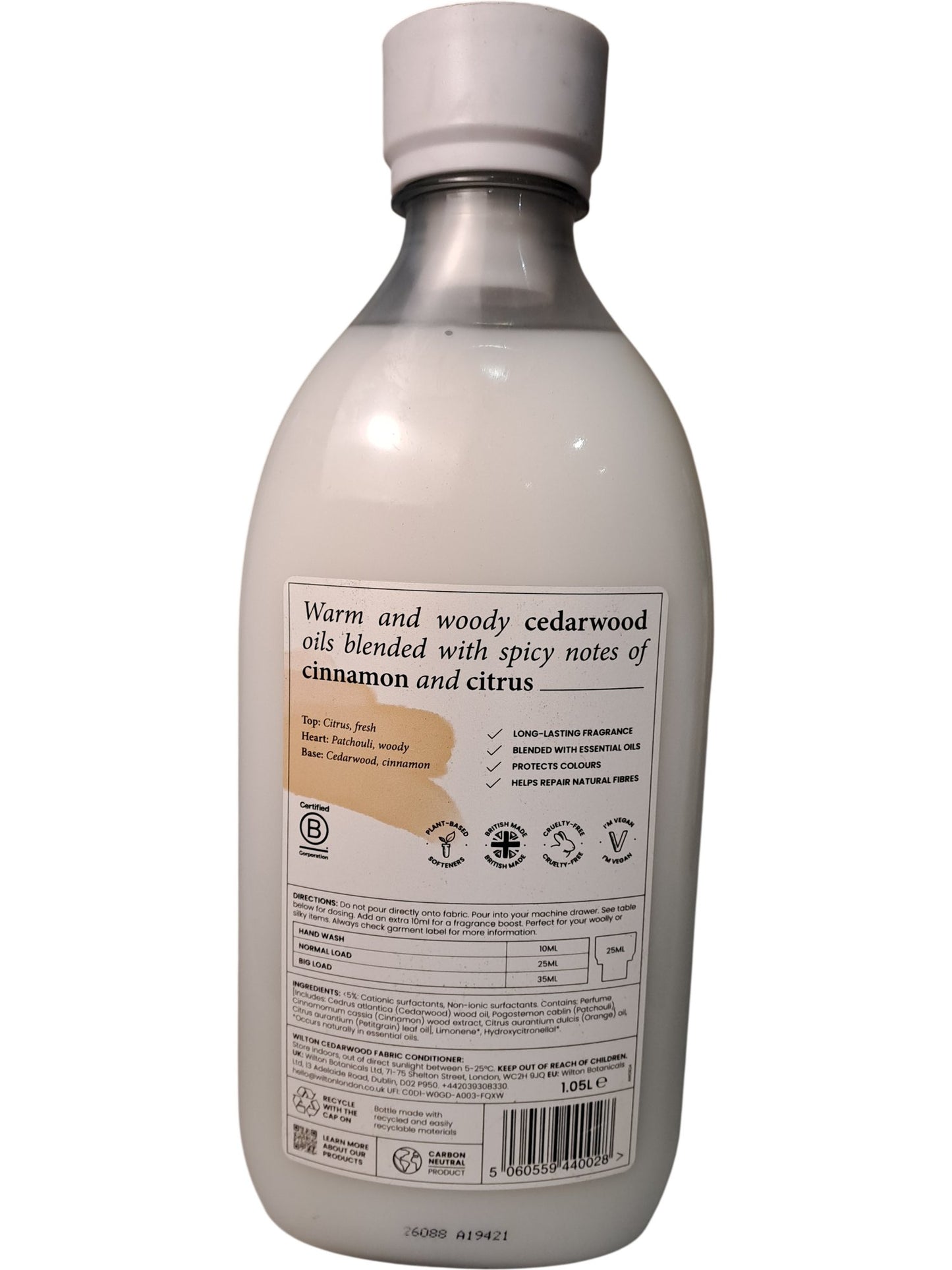 Wilton | Cedarwood Botanical Fabric Conditioner | 1.05L
