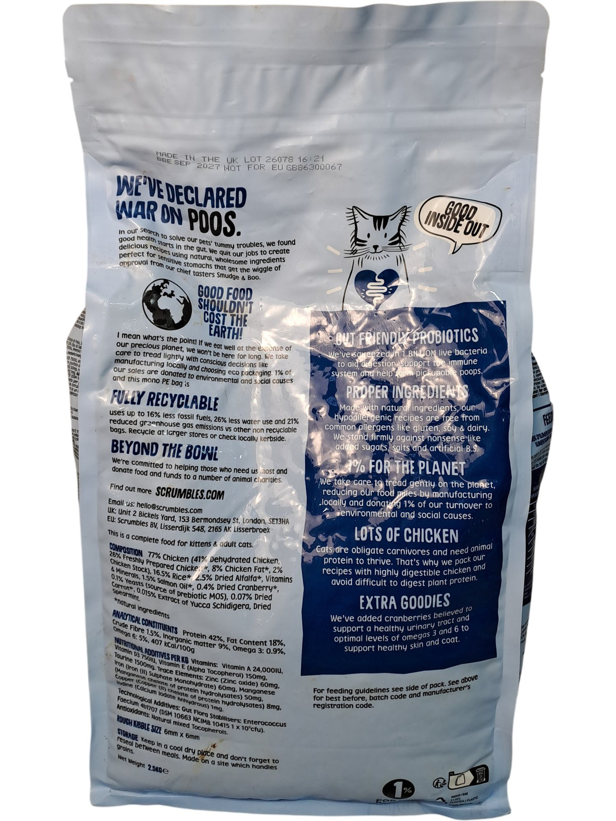 Scrumbles | Gut Friendly Cat Food | 2.5KG