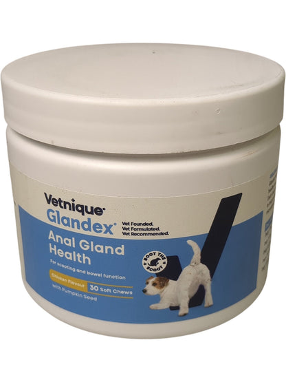 Vetnique | Glandex Anal Gland Health | Chicken Flavour | 30 Soft Chews