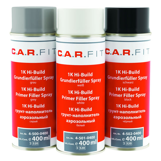 Car Fit| 1k Hi-Build Primer Filler Spray| Grey|400ml
