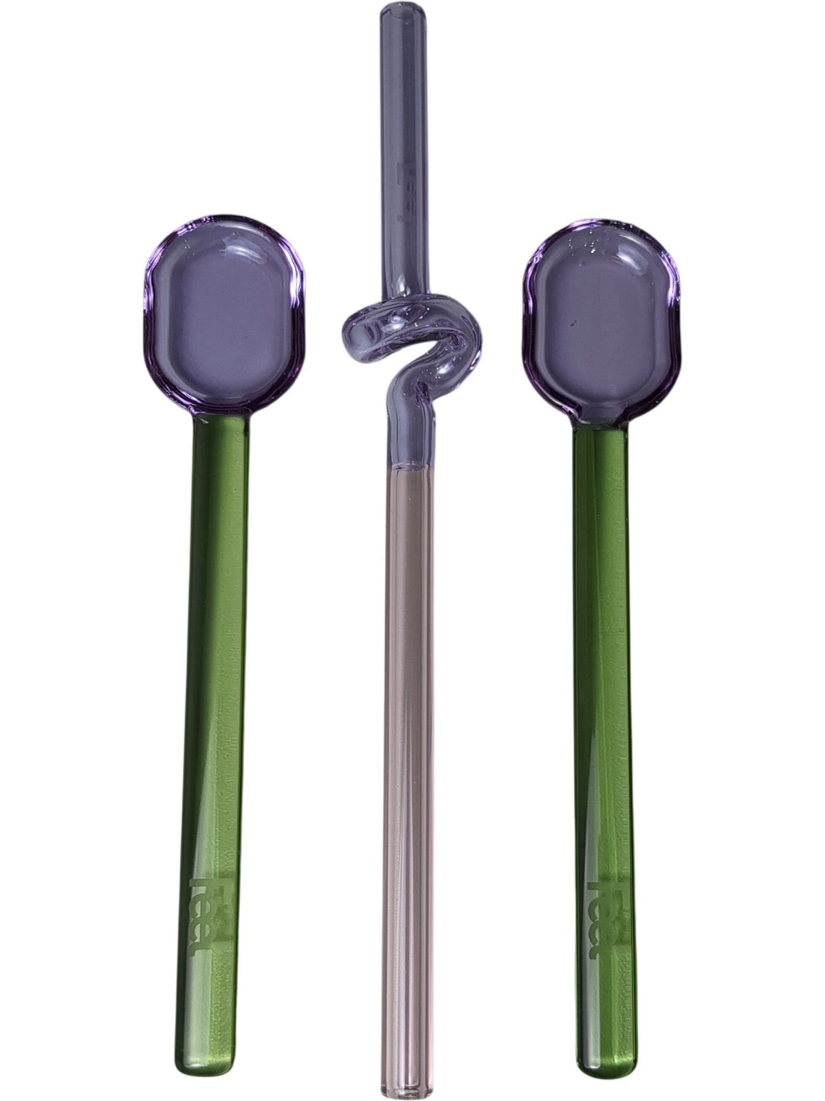 Feel | Glass Straw and Spoon Set 2 x Spoon 1 x Straw