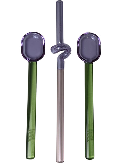Feel | Glass Straw and Spoon Set 2 x Spoon 1 x Straw