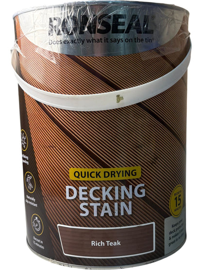 Ronseal Quick Drying Decking Stain Rich Teak 5L