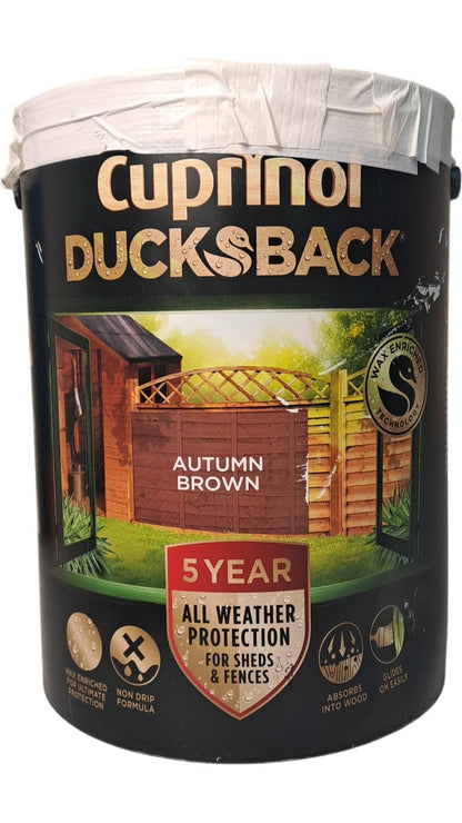 Cuprinol | Ducksback Shed & Fence Treatment | Autumn Brown | 5L
