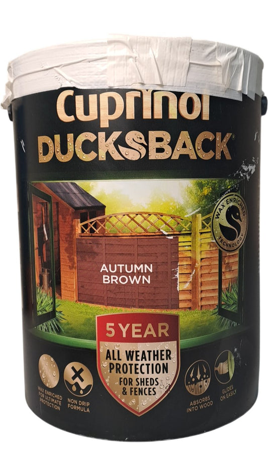 Cuprinol | Ducksback Shed & Fence Treatment | Autumn Brown | 5L