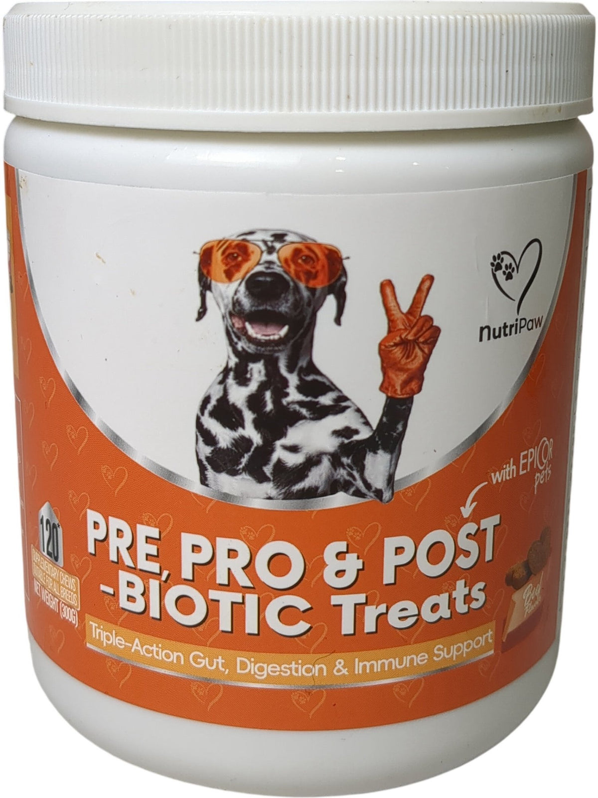 Nutripaw | Pre, Pro & Post Biotic Treats | 120 Chews | 300g