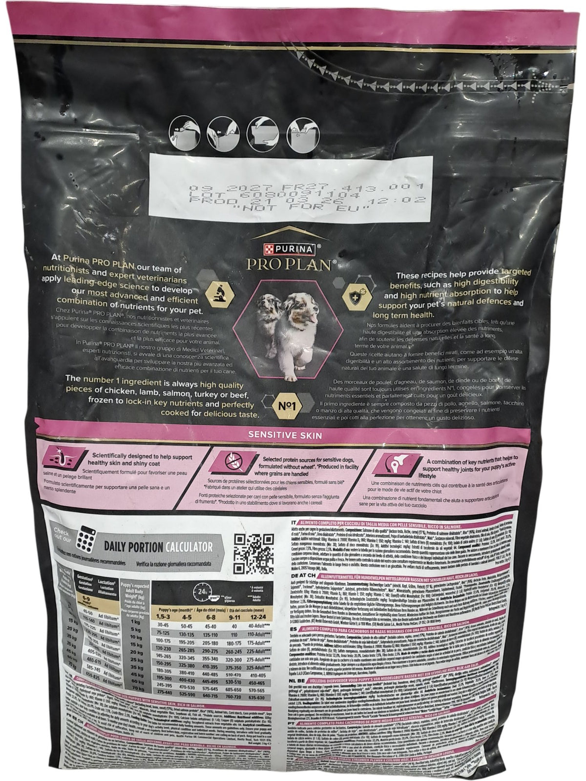 Purina | Pro Plan Medium Puppy Sensitive Skin Dog Food | Salmon 3kg