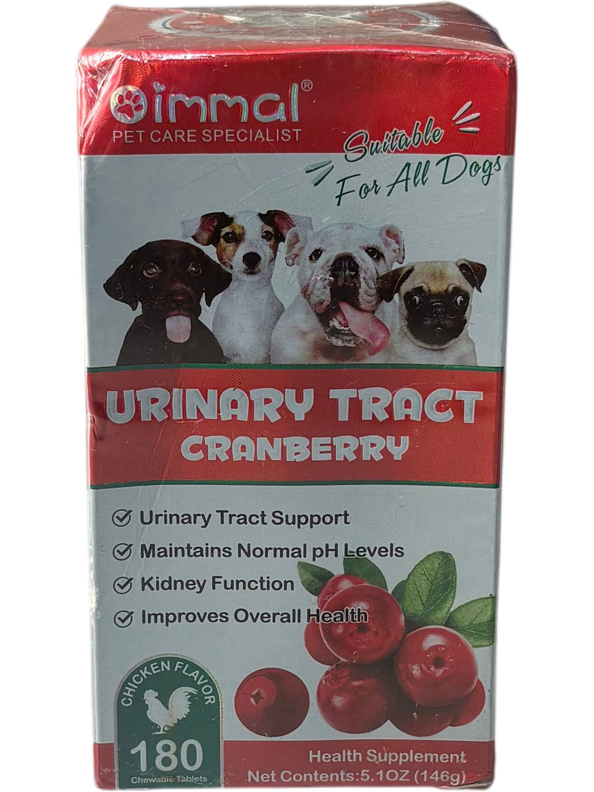 Oimmal Urinary Tract Support Cranberry 180 Chewable Tablets