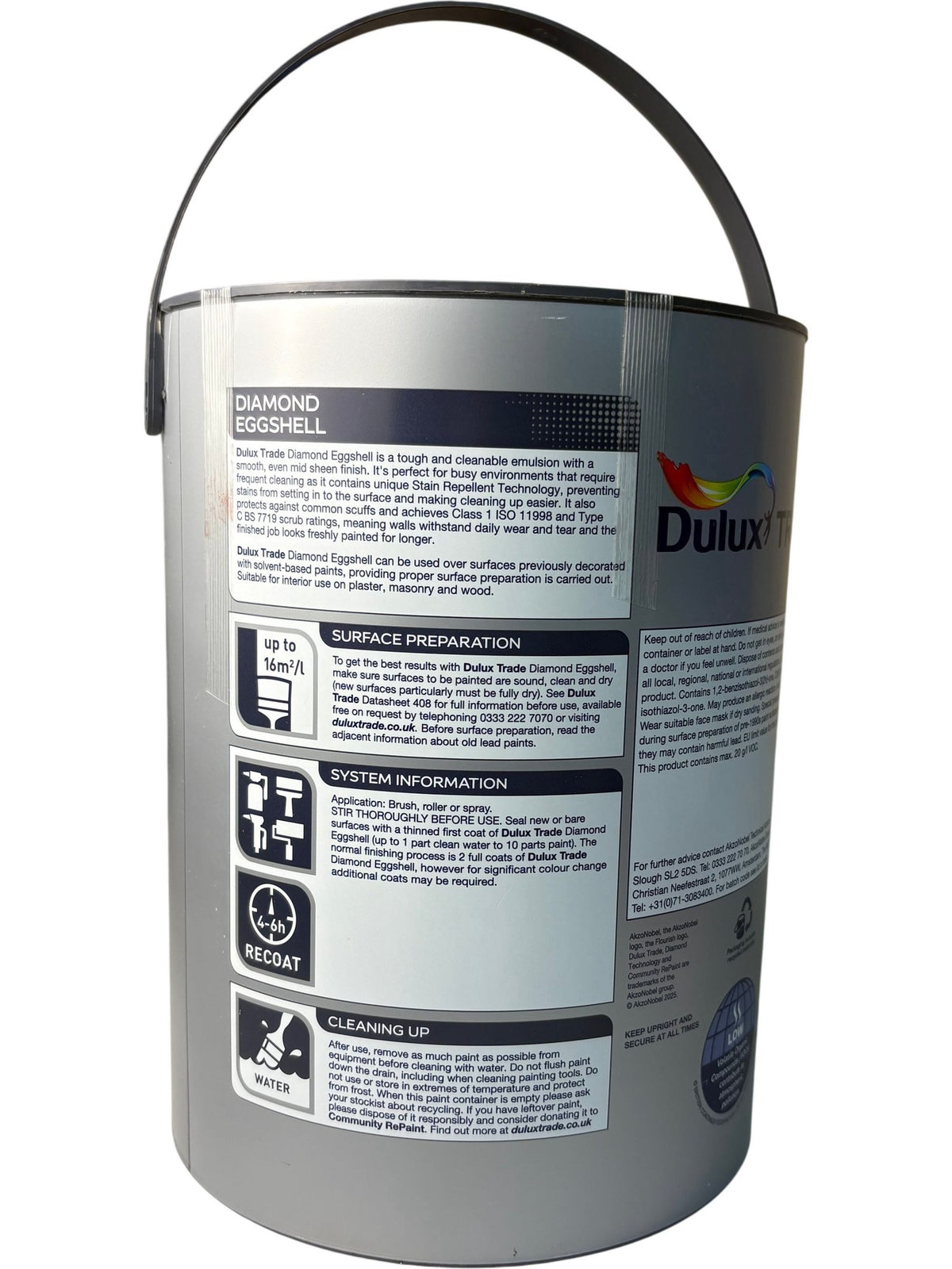 Dulux Trade Diamond Eggshell Pure Brilliant White 5L