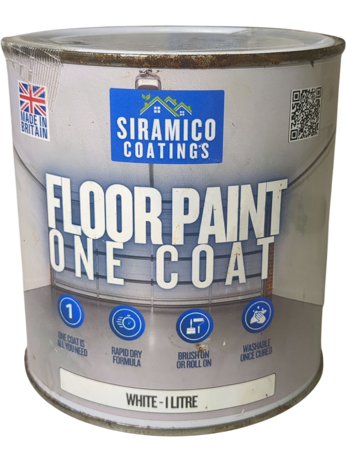 Siramico Coatings | Floor Paint One Coat | White | 1L
