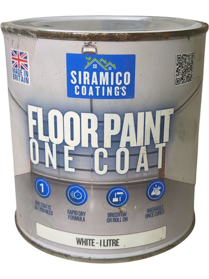 Siramico Coatings | Floor Paint One Coat | White | 1L