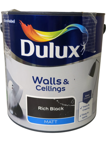 Dulux | Walls & Ceilings Paint | Rich Black | 2.5L